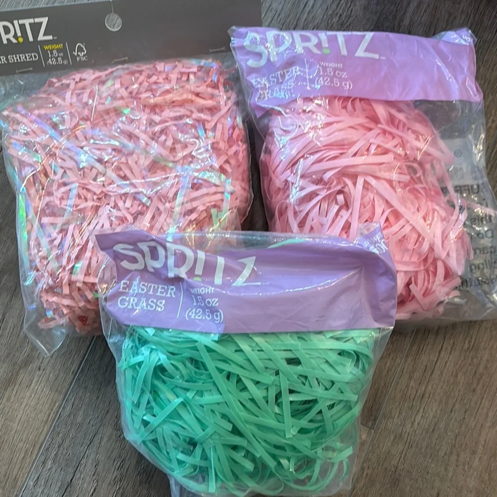 Spritz Pink and Green Easter Party Supplies Egg Dying‎ Kits Easter Baskets Grass